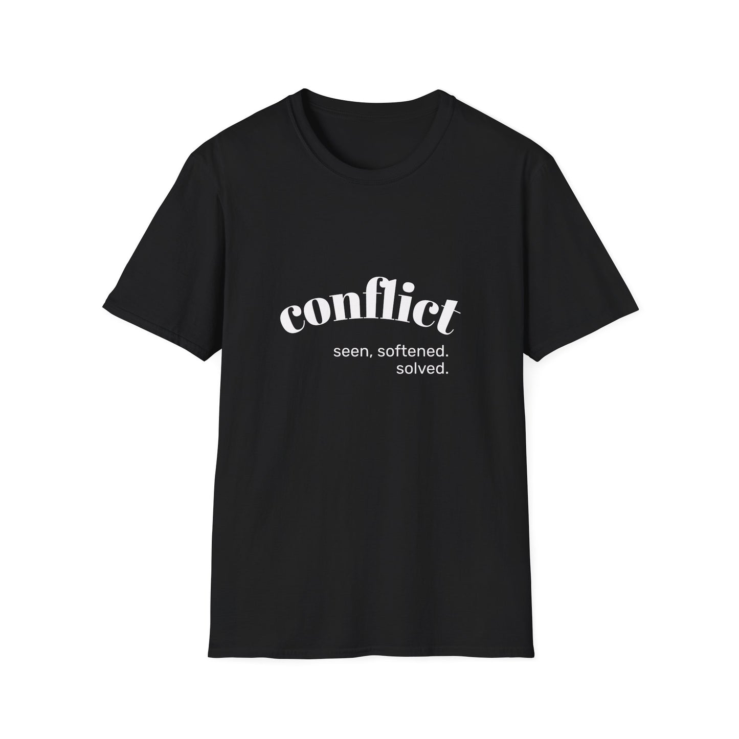Conflict Unisex Softstyle T-Shirt, Casual Wear, Gift for Friends, Motivational Shirt, Everyday Tee, Philosophy Apparel