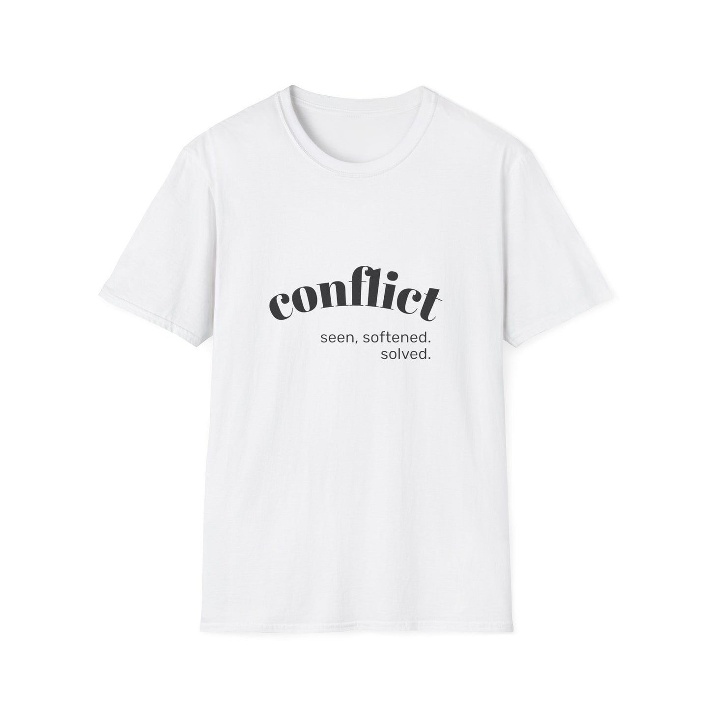 Conflict Unisex Softstyle T-Shirt, Casual Wear, Gift for Friends, Motivational Shirt, Everyday Tee, Philosophy Apparel