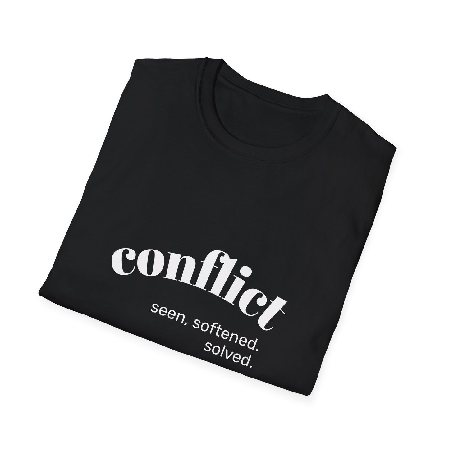 Conflict Unisex Softstyle T-Shirt, Casual Wear, Gift for Friends, Motivational Shirt, Everyday Tee, Philosophy Apparel
