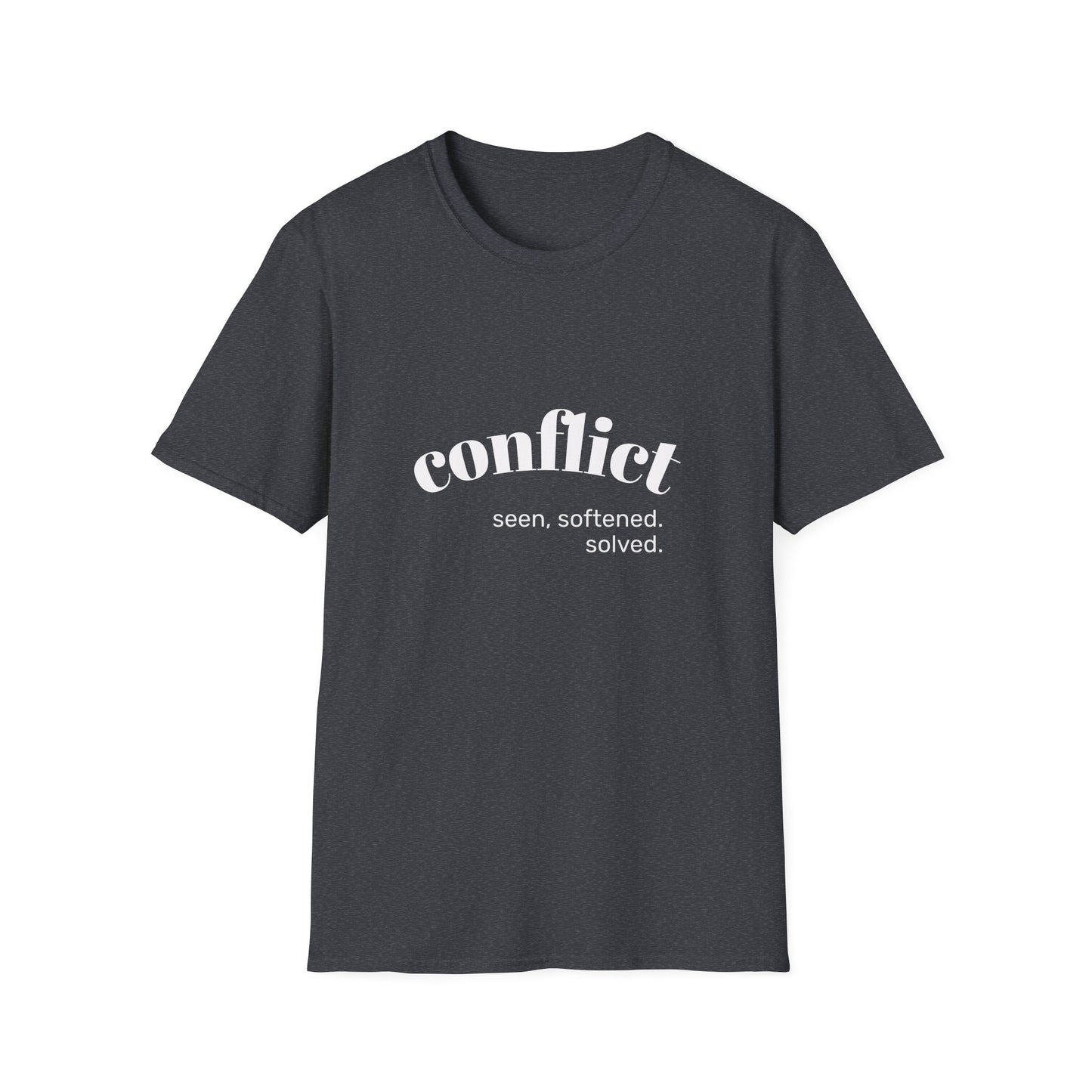 Conflict Unisex Softstyle T-Shirt, Casual Wear, Gift for Friends, Motivational Shirt, Everyday Tee, Philosophy Apparel