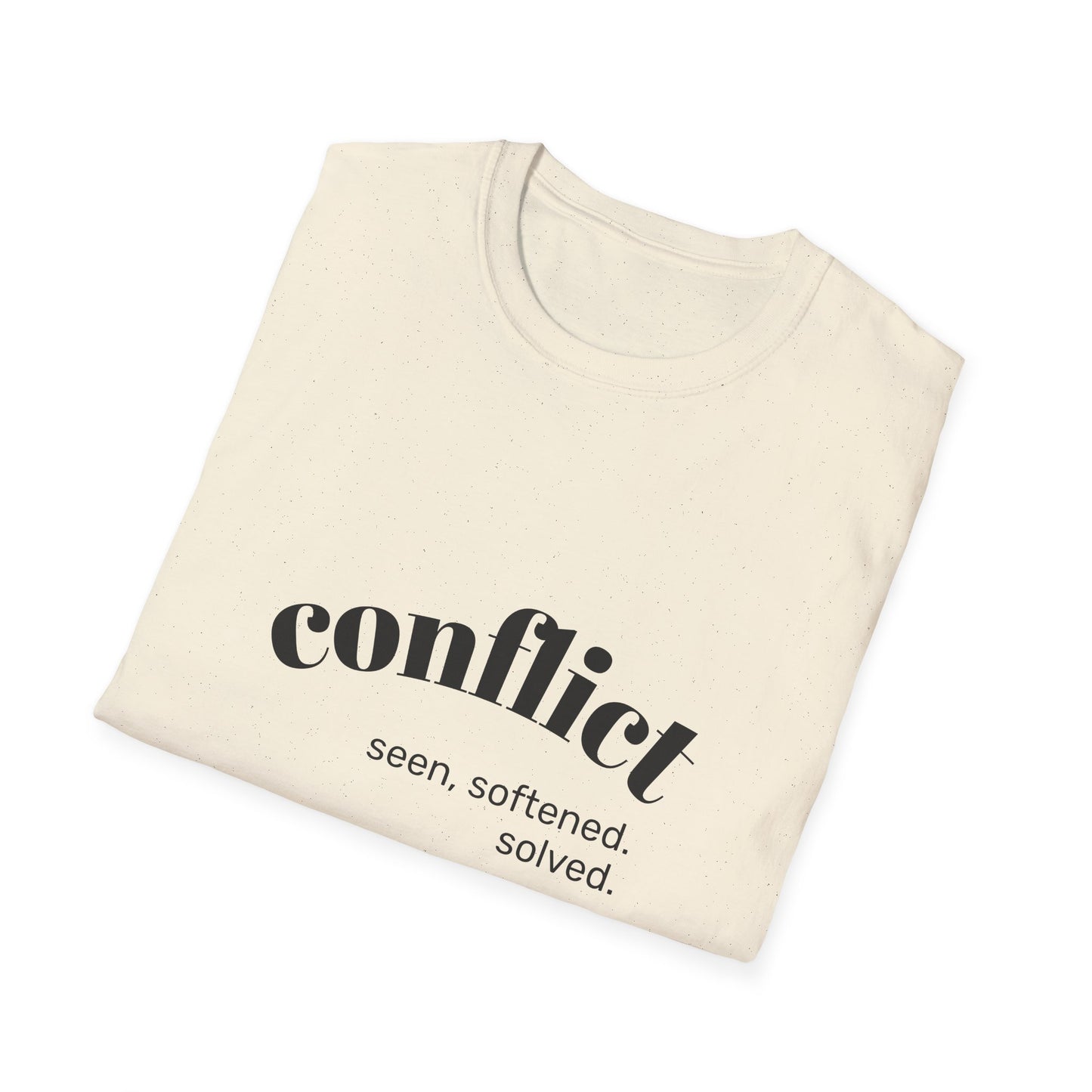 Conflict Unisex Softstyle T-Shirt, Casual Wear, Gift for Friends, Motivational Shirt, Everyday Tee, Philosophy Apparel