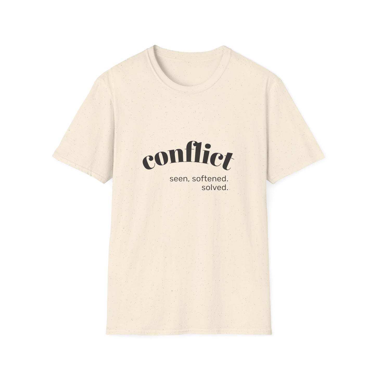Conflict Unisex Softstyle T-Shirt, Casual Wear, Gift for Friends, Motivational Shirt, Everyday Tee, Philosophy Apparel