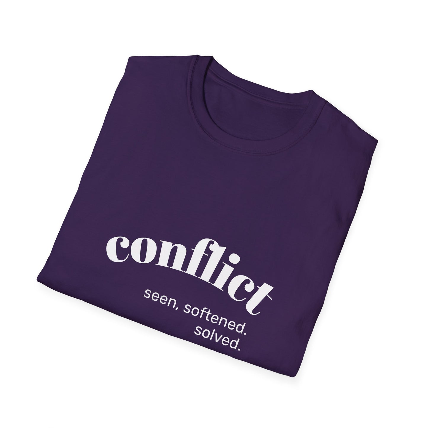Conflict Unisex Softstyle T-Shirt, Casual Wear, Gift for Friends, Motivational Shirt, Everyday Tee, Philosophy Apparel