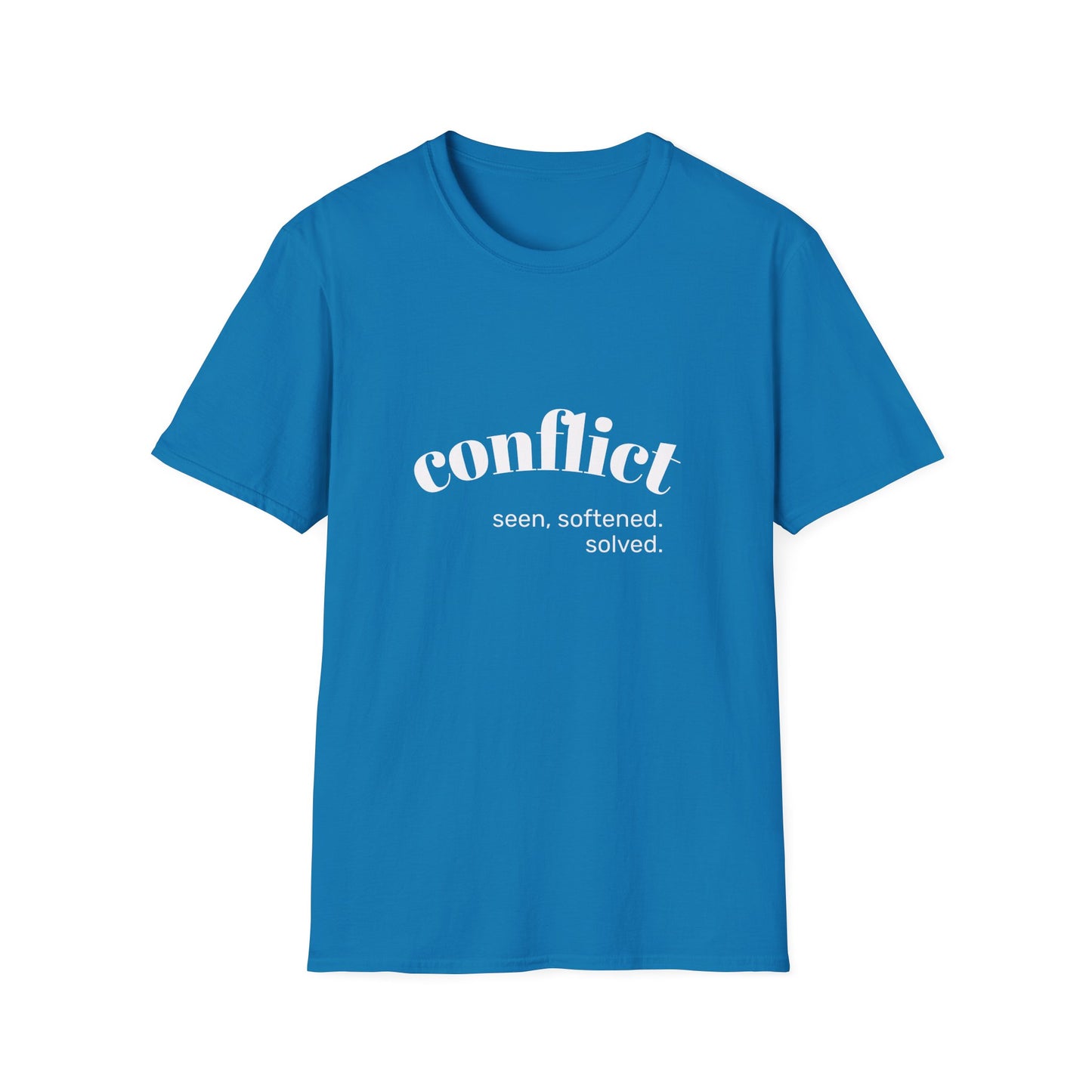 Conflict Unisex Softstyle T-Shirt, Casual Wear, Gift for Friends, Motivational Shirt, Everyday Tee, Philosophy Apparel