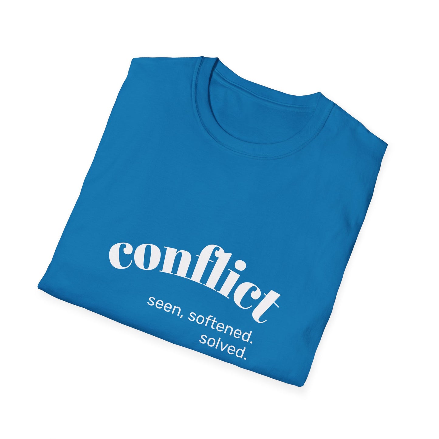 Conflict Unisex Softstyle T-Shirt, Casual Wear, Gift for Friends, Motivational Shirt, Everyday Tee, Philosophy Apparel