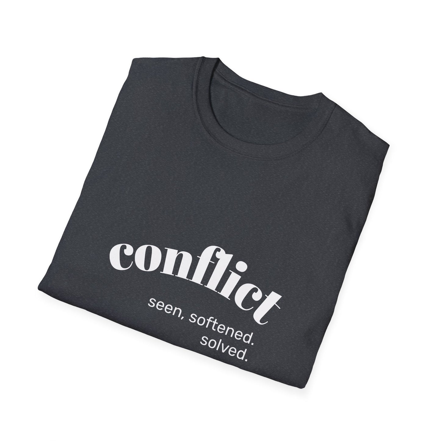 Conflict Unisex Softstyle T-Shirt, Casual Wear, Gift for Friends, Motivational Shirt, Everyday Tee, Philosophy Apparel