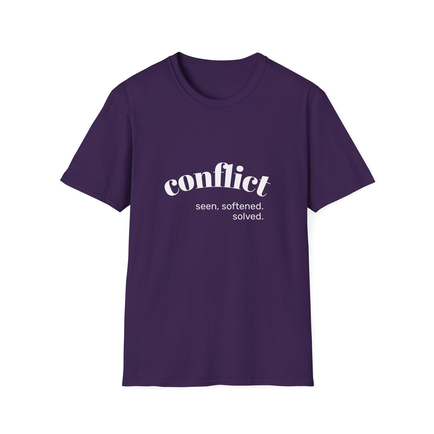Conflict Unisex Softstyle T-Shirt, Casual Wear, Gift for Friends, Motivational Shirt, Everyday Tee, Philosophy Apparel