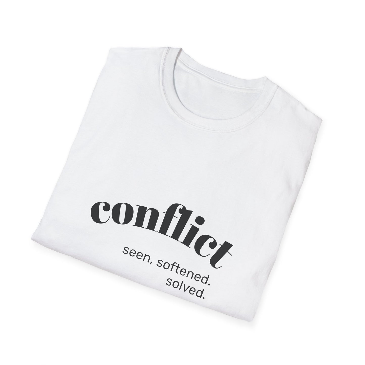 Conflict Unisex Softstyle T-Shirt, Casual Wear, Gift for Friends, Motivational Shirt, Everyday Tee, Philosophy Apparel